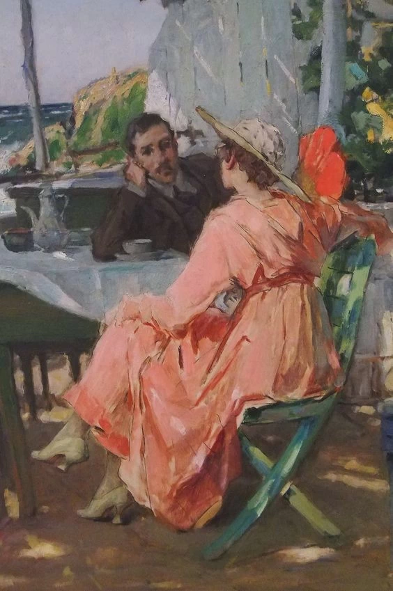 Praia das Macas. Casa - atelier di Malhoa sulla spiaggia, National Museum of Contemporary Art del Portogallo, dettaglio